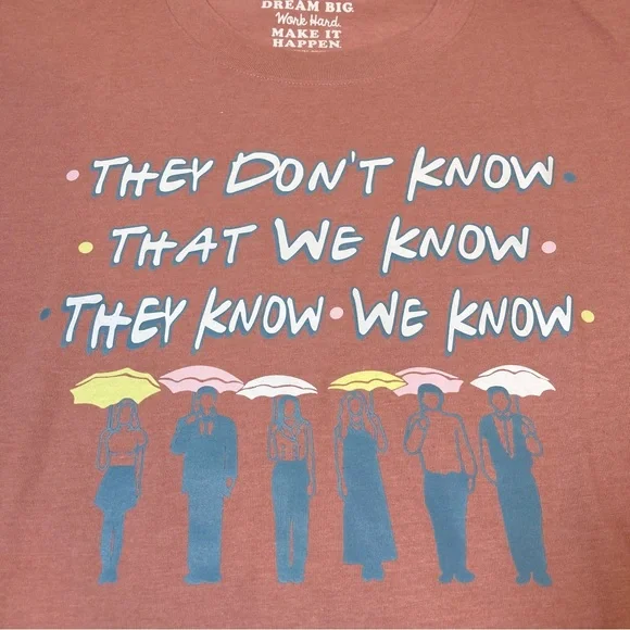 NWT JADELYNN BROOKE Friends Graphic Sleep Shirt “They Don’t Know” Size Large XL - Picture 5 of 11